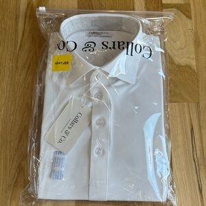 NWT Mens White Collar & Co Short Sleeve Polo